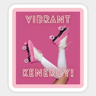 Vibrant Kenergy Pink Rollerskate T-shirt Sticker